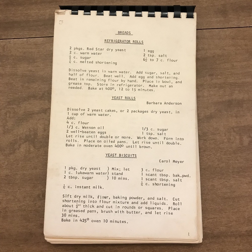 VTG Spiral Cookbook Missing Front Cover Unknown